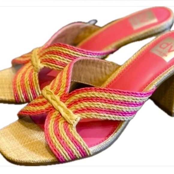 ✅🆕Doca Vita Haddy style 3" high heel
raffia sandal in pink /tan SANDAL - Picture 2 of 8